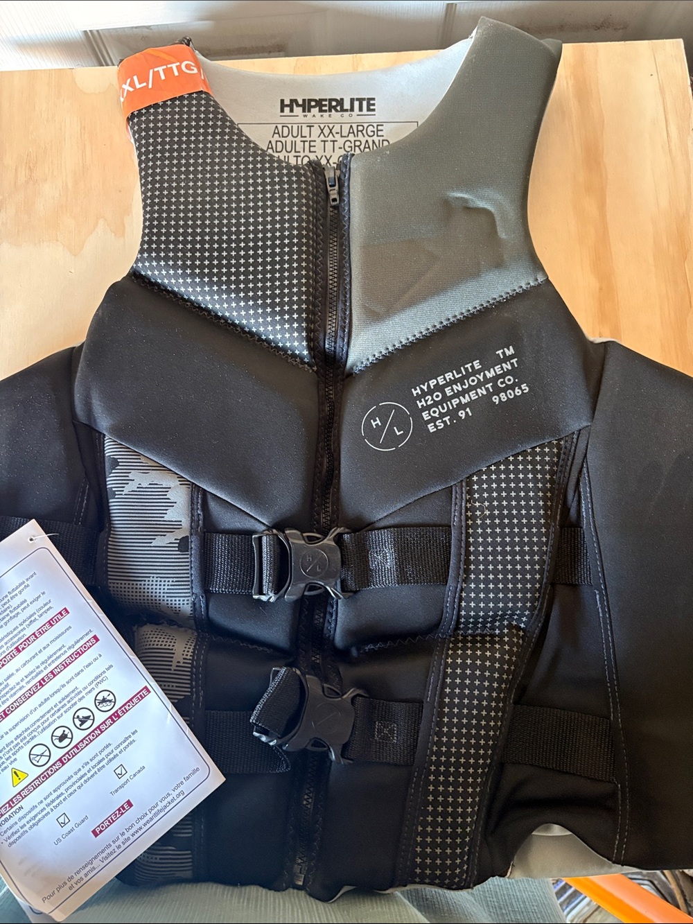 Hyperlite Adult XX-Large Black & Gray Life Vest